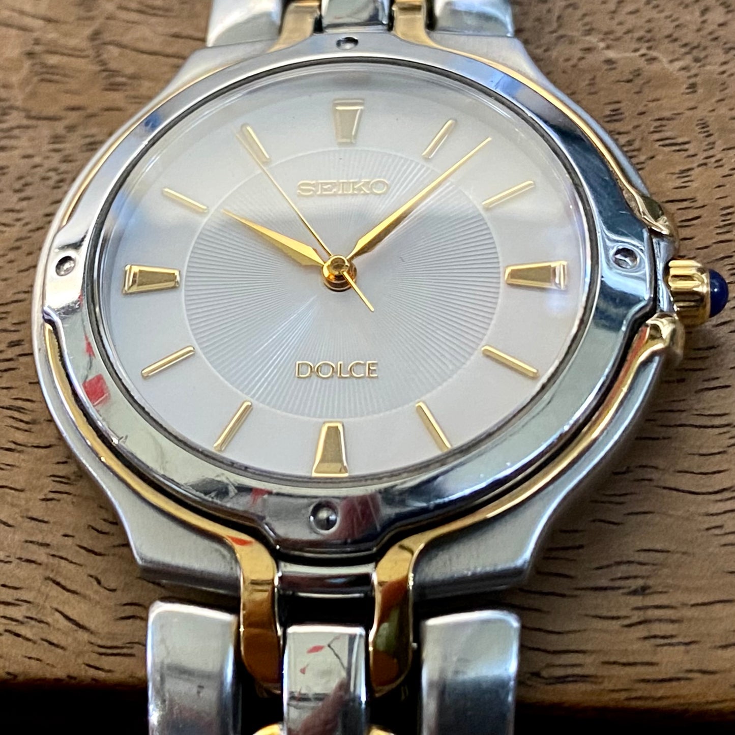 Vintage December 1996 Seiko Quartz Dolce 5E31-6010 - Gold and Steel Bracelet