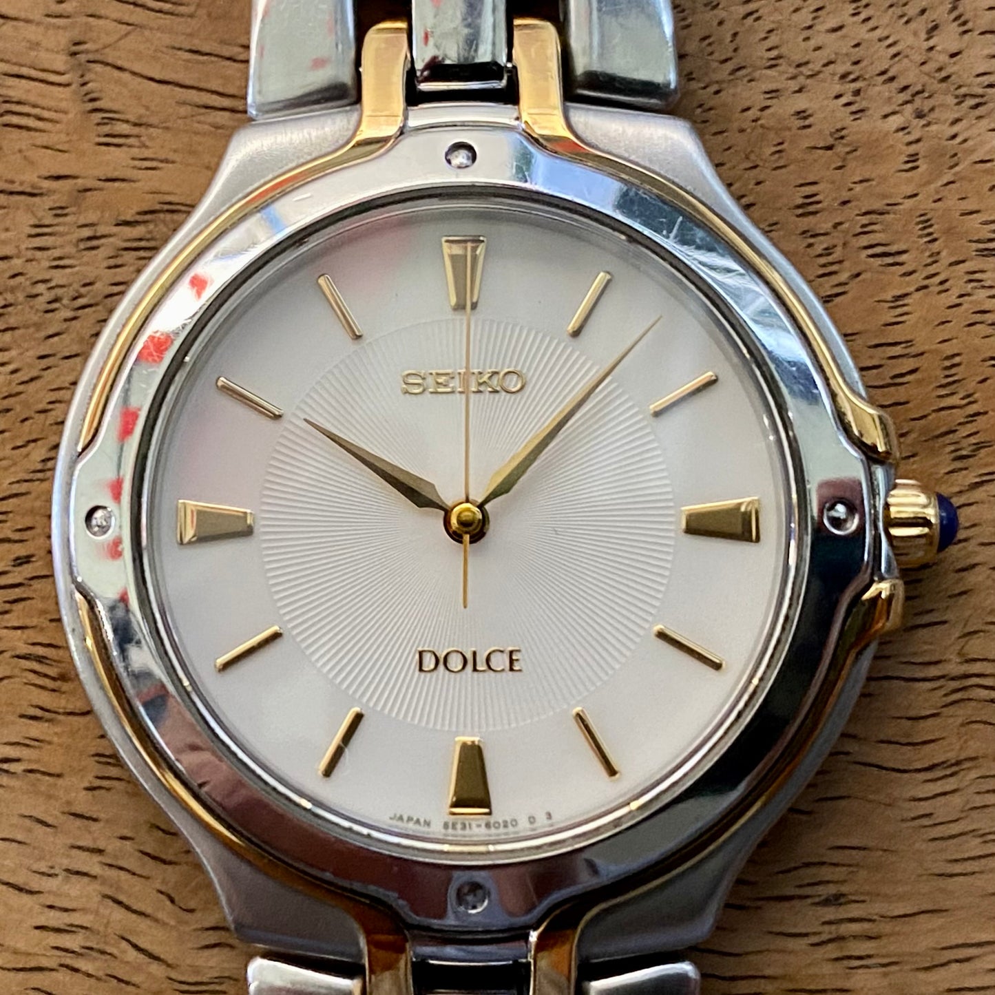 Vintage December 1996 Seiko Quartz Dolce 5E31-6010 - Gold and Steel Bracelet