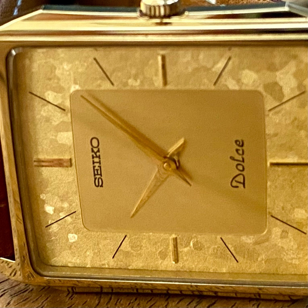 COMING SOON! Vintage April 1987 Seiko Quartz Dolce 7740-5000 Double Square Gold Flake Dial - Nickel Alloy - Pre-order Now