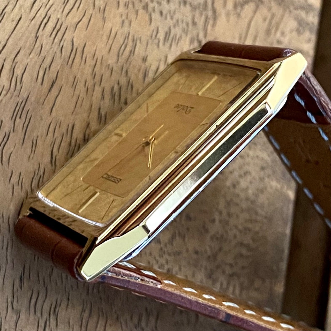 COMING SOON! Vintage April 1987 Seiko Quartz Dolce 7740-5000 Double Square Gold Flake Dial - Nickel Alloy - Pre-order Now