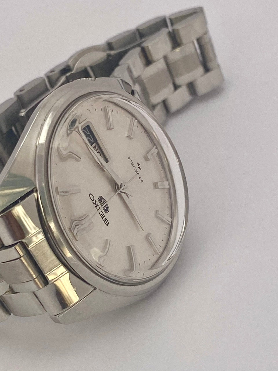 Vintage Seiko 5 5126-8060 Silver Sunburst, Serviced Auto, October 1970 UK VINTAGE WATCH LTD