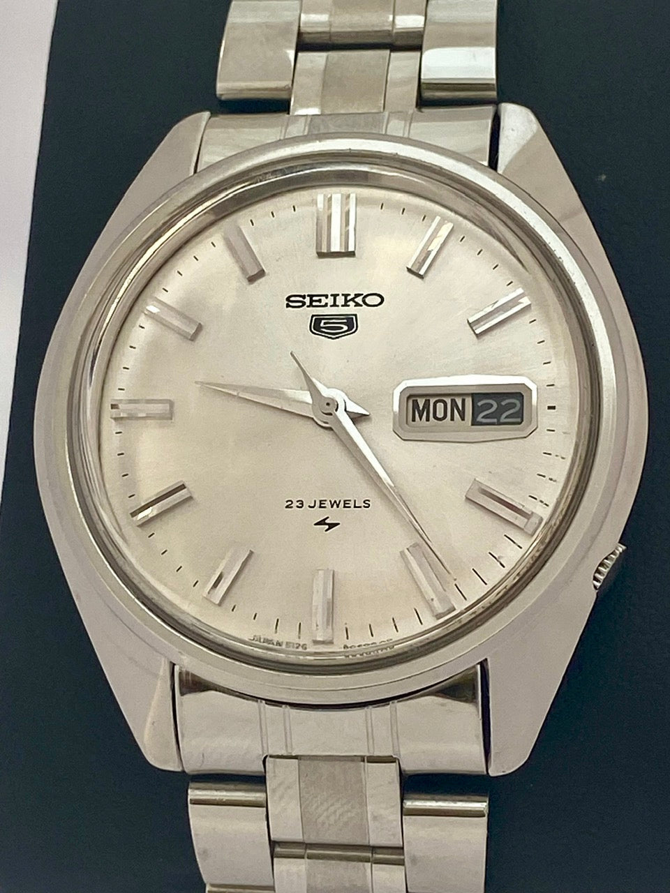 Vintage Seiko 5 5126-8060 Silver Sunburst, Serviced Auto, October 1970 UK VINTAGE WATCH LTD