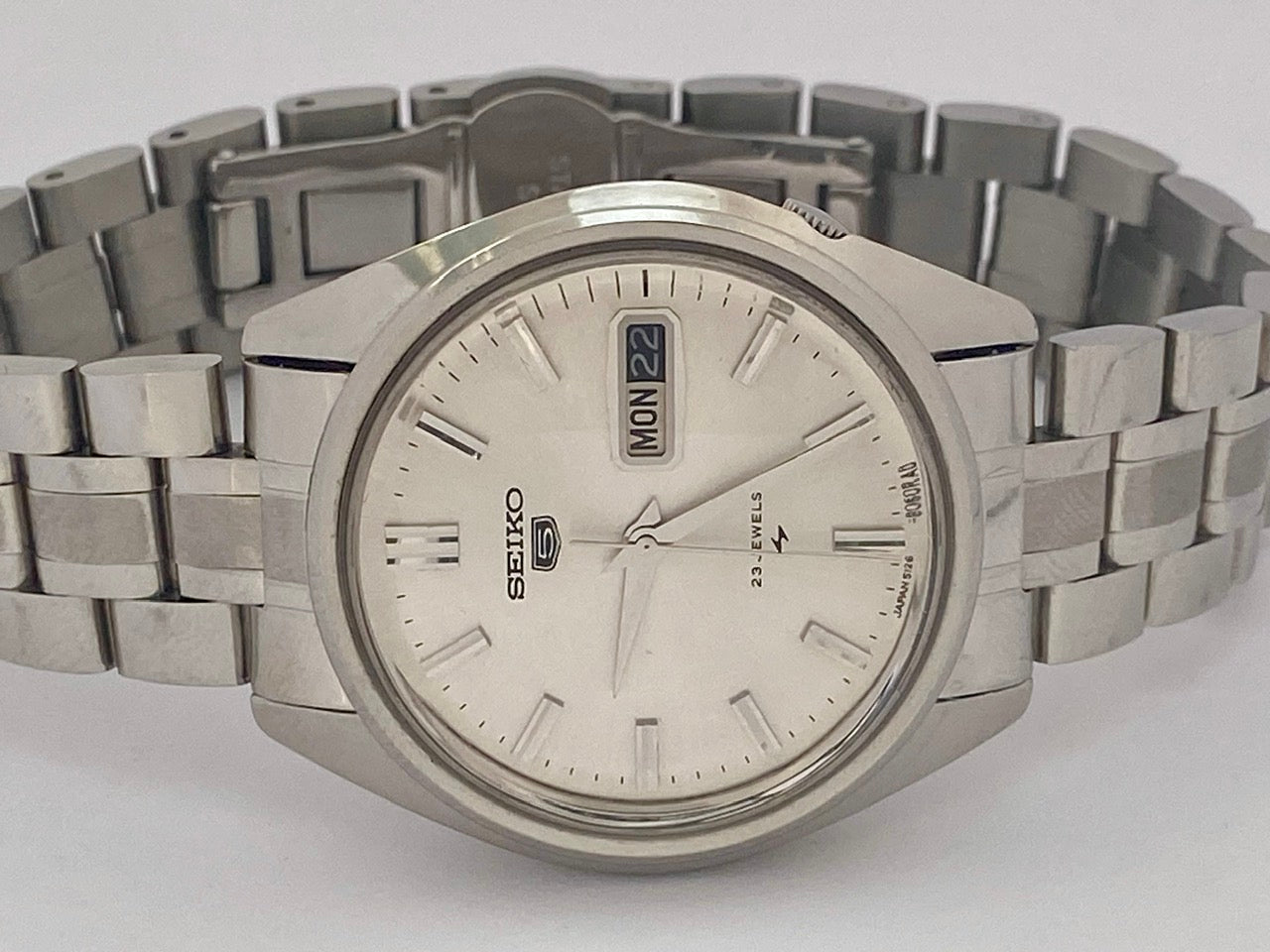 Vintage Seiko 5 5126-8060 Silver Sunburst, Serviced Auto, October 1970 UK VINTAGE WATCH LTD