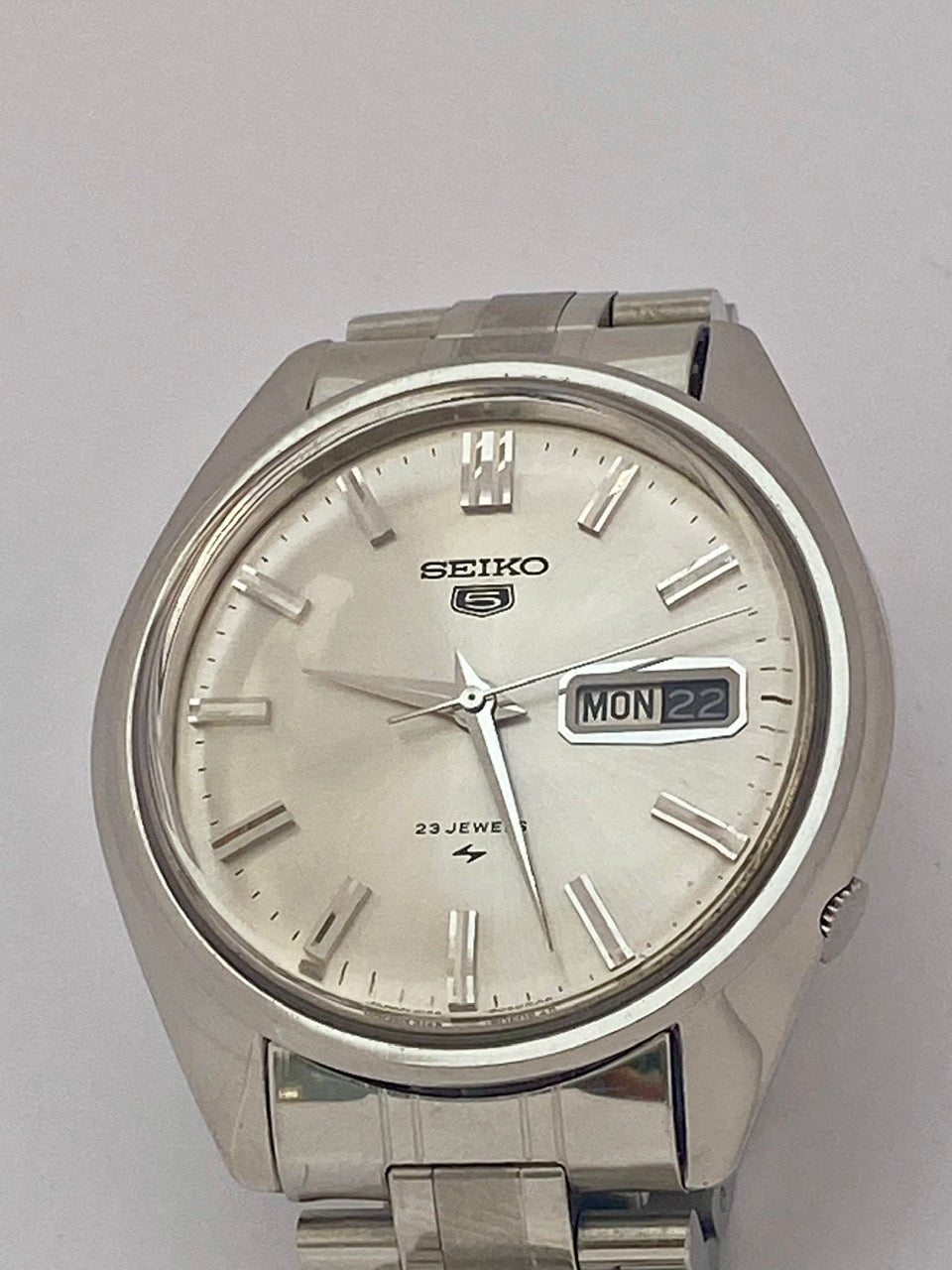Vintage Seiko 5 5126-8060 Silver Sunburst, Serviced Auto, October 1970 UK VINTAGE WATCH LTD