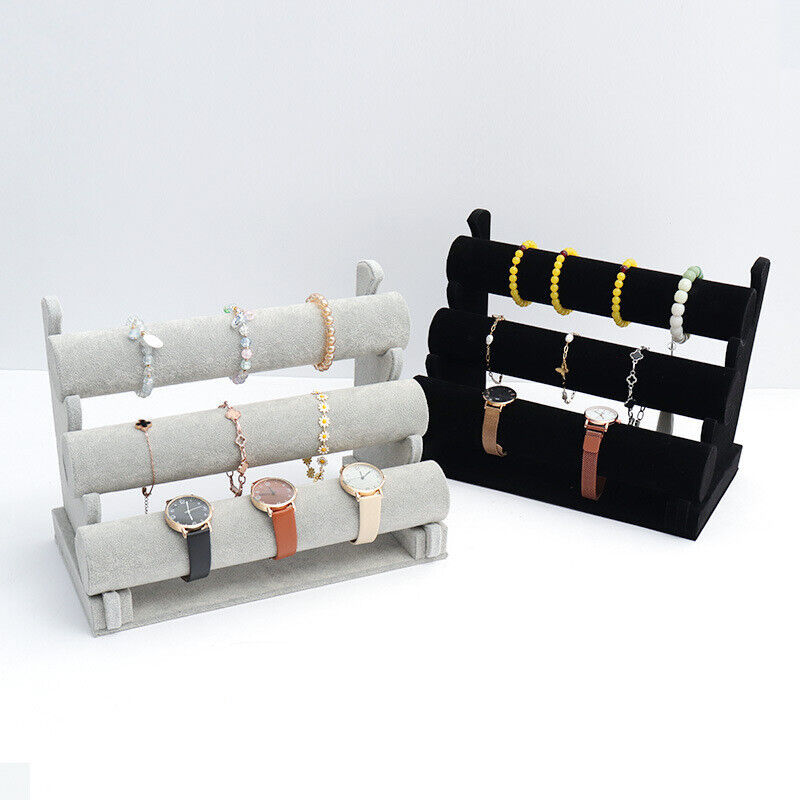 Velvet 3 Tier Jewellery Display Stand Organizer -  Watch Holder