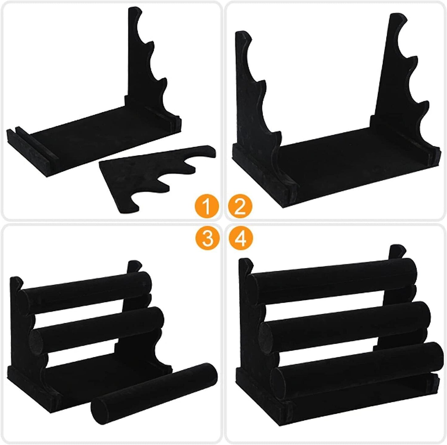 Velvet 3 Tier Jewellery Display Stand Organizer -  Watch Holder