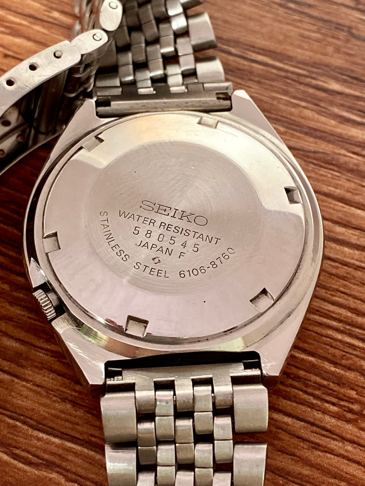 Vintage Seiko 5 Actus 6106-8760 SS SERVICED Amber Dial, August 1975