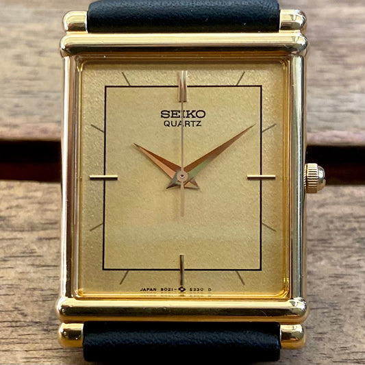 Vintage August 1984 Seiko Quartz Tank 9021-5270 SGP - Double Square Dial