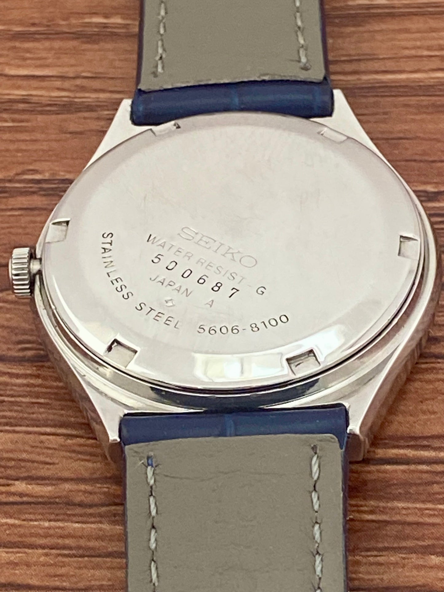 Vintage Seiko Lord Matic 5606-8100 Serviced Blue Tosca, October 1975 UK VINTAGE WATCH LTD