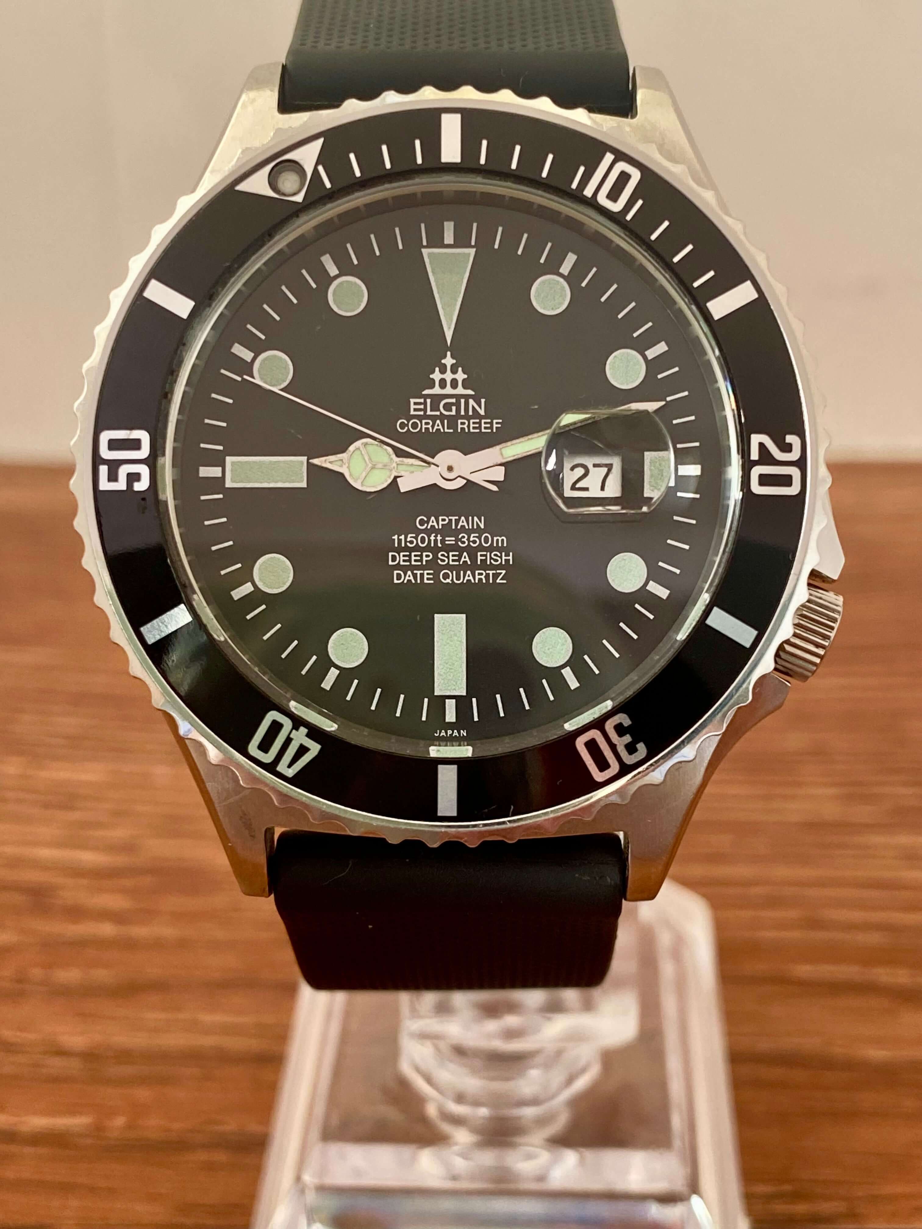 Vintage Elgin Quartz FK-195 Coral Reef Deep Sea 1990s Diver – UK
