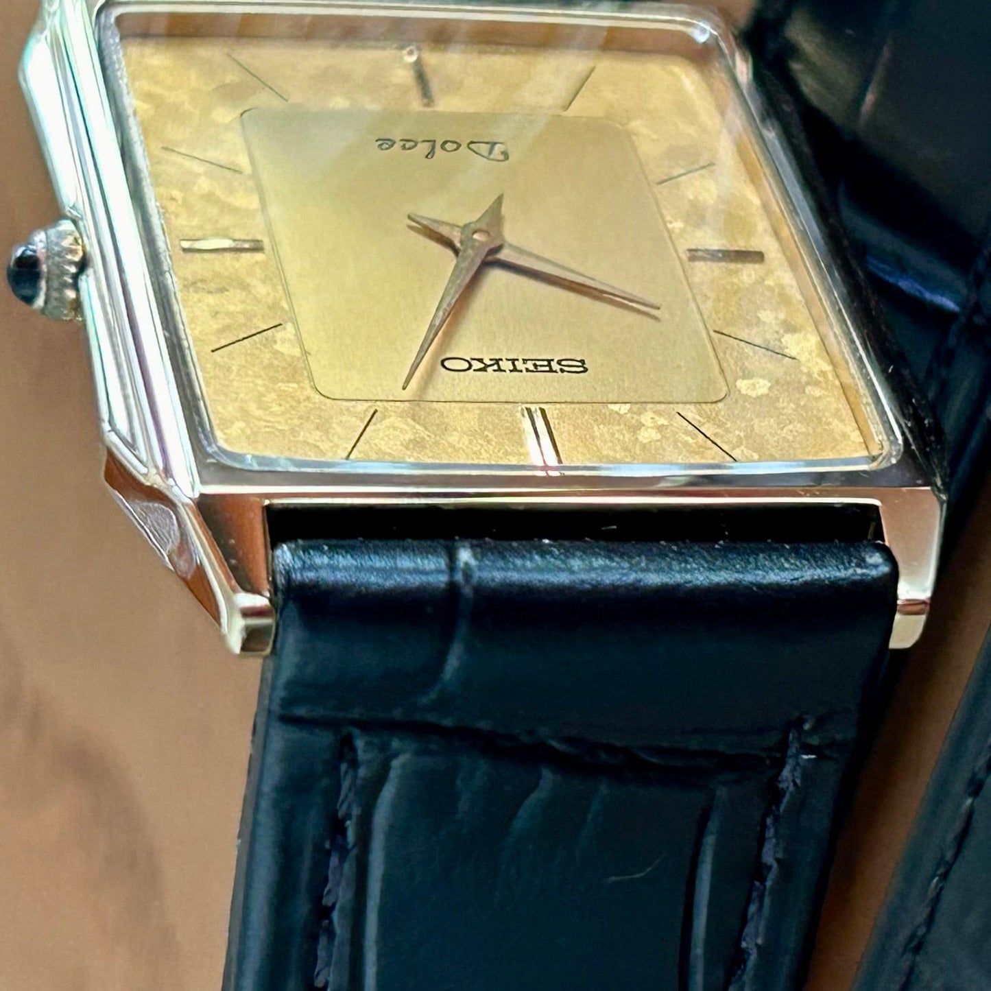 Vintage Seiko Dolce 7740-5000 Quartz Gold Flake January 1987 UK VINTAGE WATCH LTD