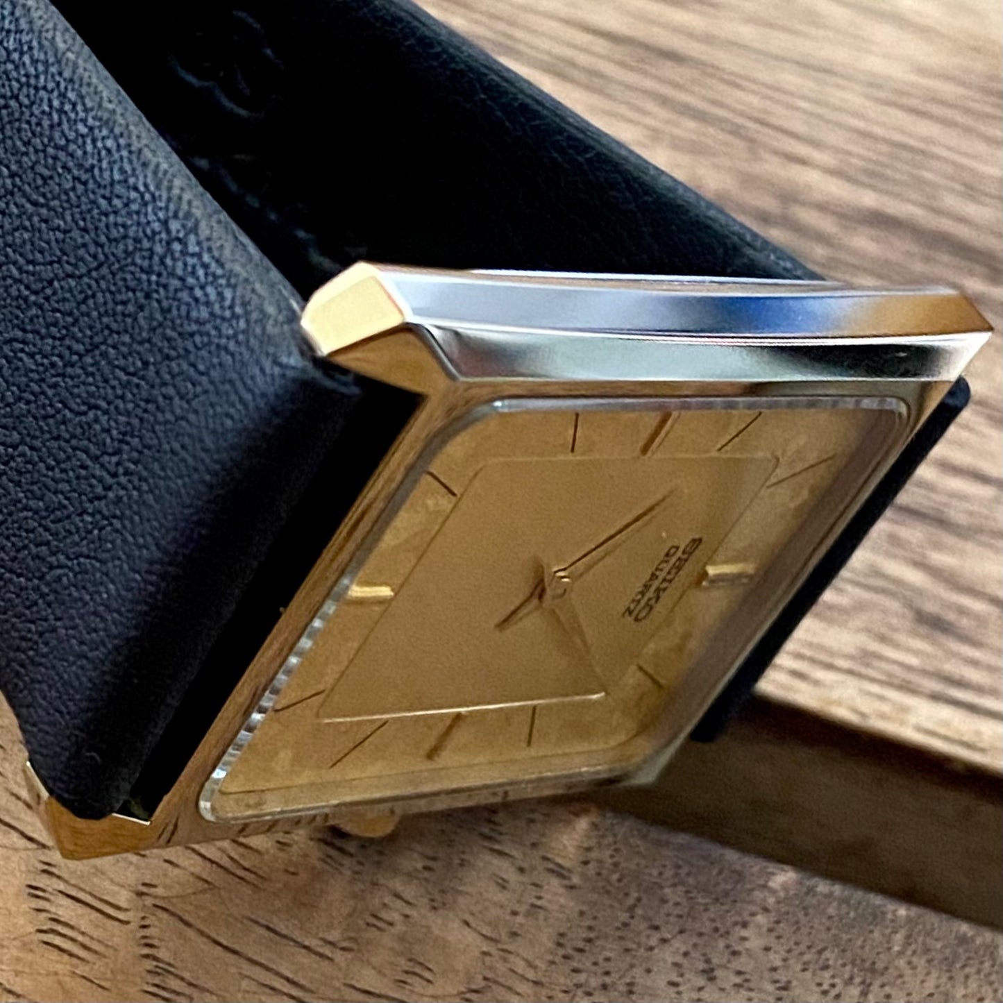 COMING SOON! Rare Vintage May 1984 Seiko Quartz Tank 7430-5230 Gold Flake Dial with GHA Case PRE-ORDER NOW!
