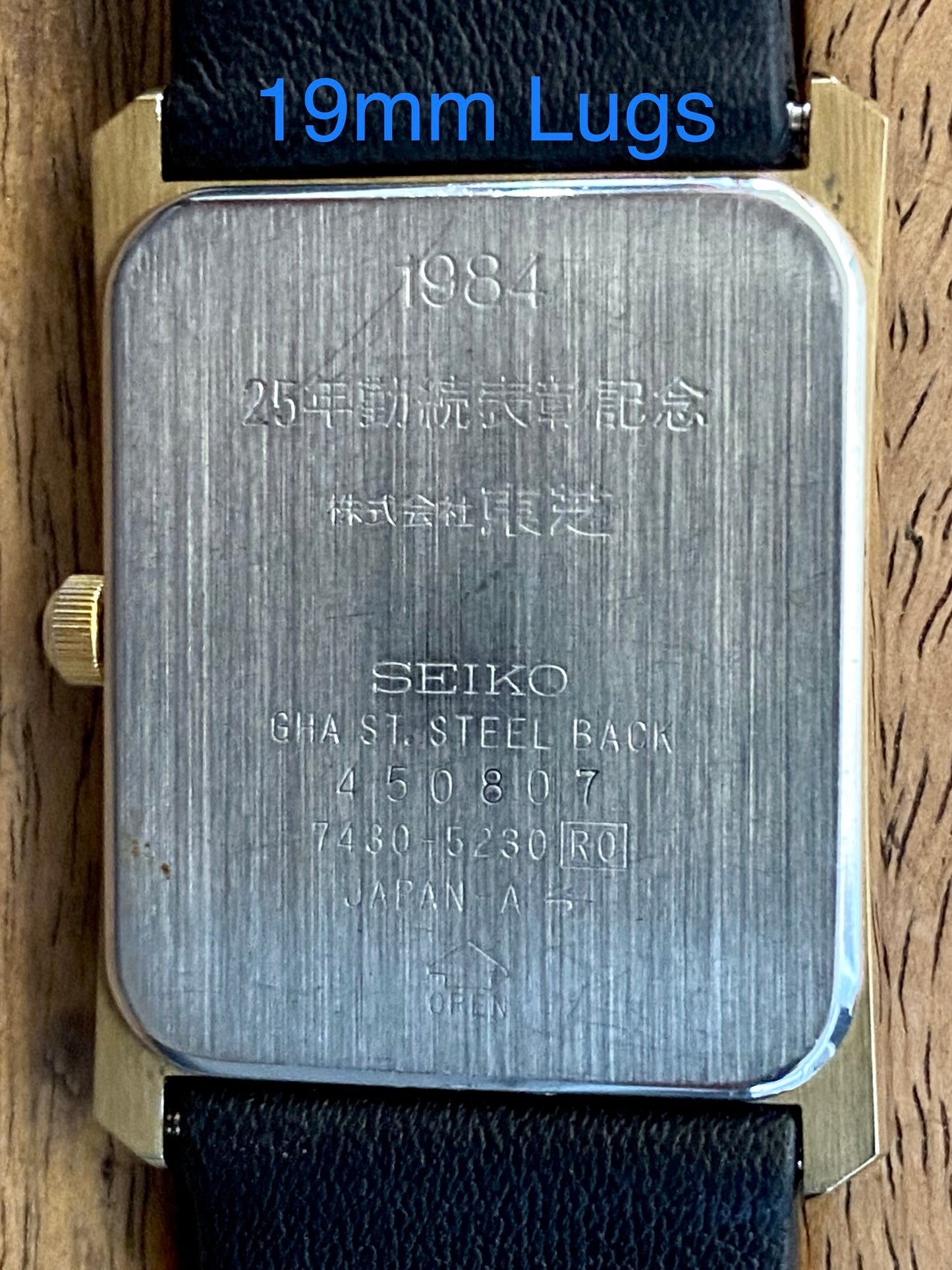 COMING SOON! Rare Vintage May 1984 Seiko Quartz Tank 7430-5230 Gold Flake Dial with GHA Case PRE-ORDER NOW!