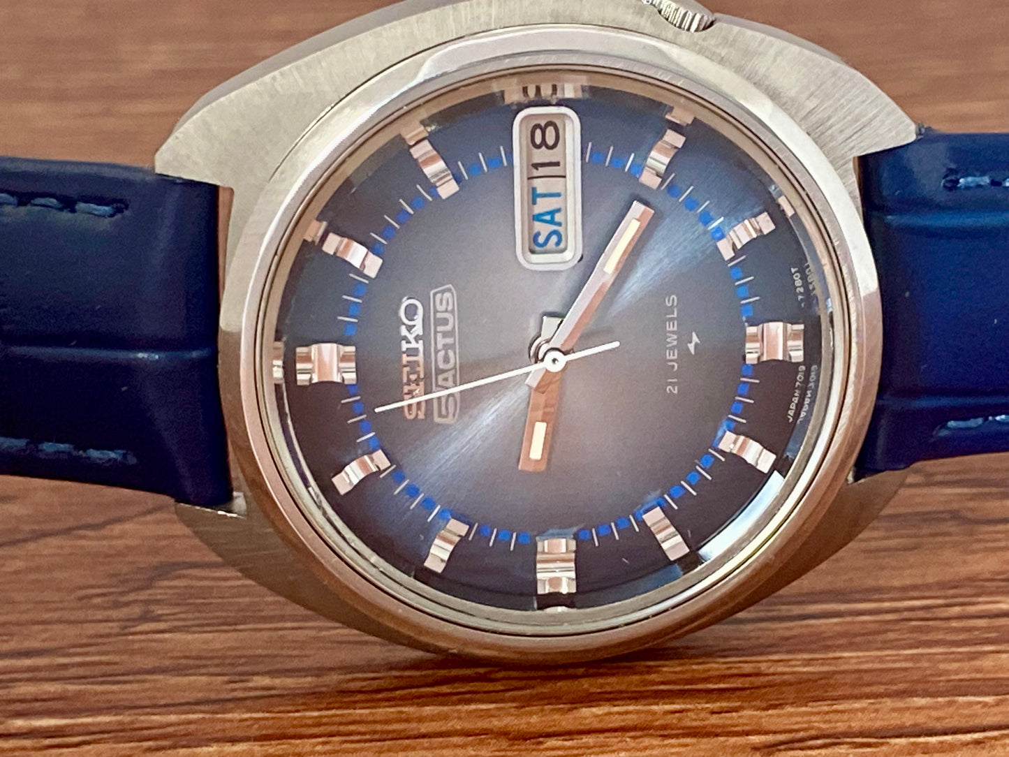 Vintage Seiko 5 Actus 7019-7210 Blue SERVICED Auto January 1974