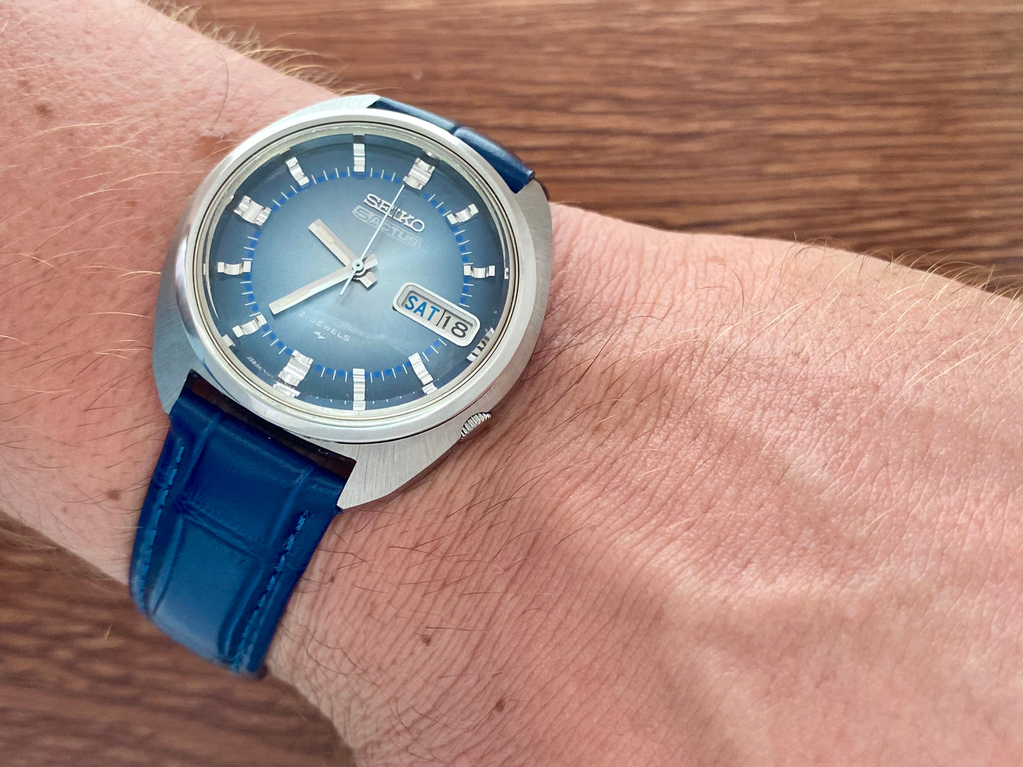 Vintage Seiko 5 Actus 7019-7210 Blue SERVICED Auto January 1974