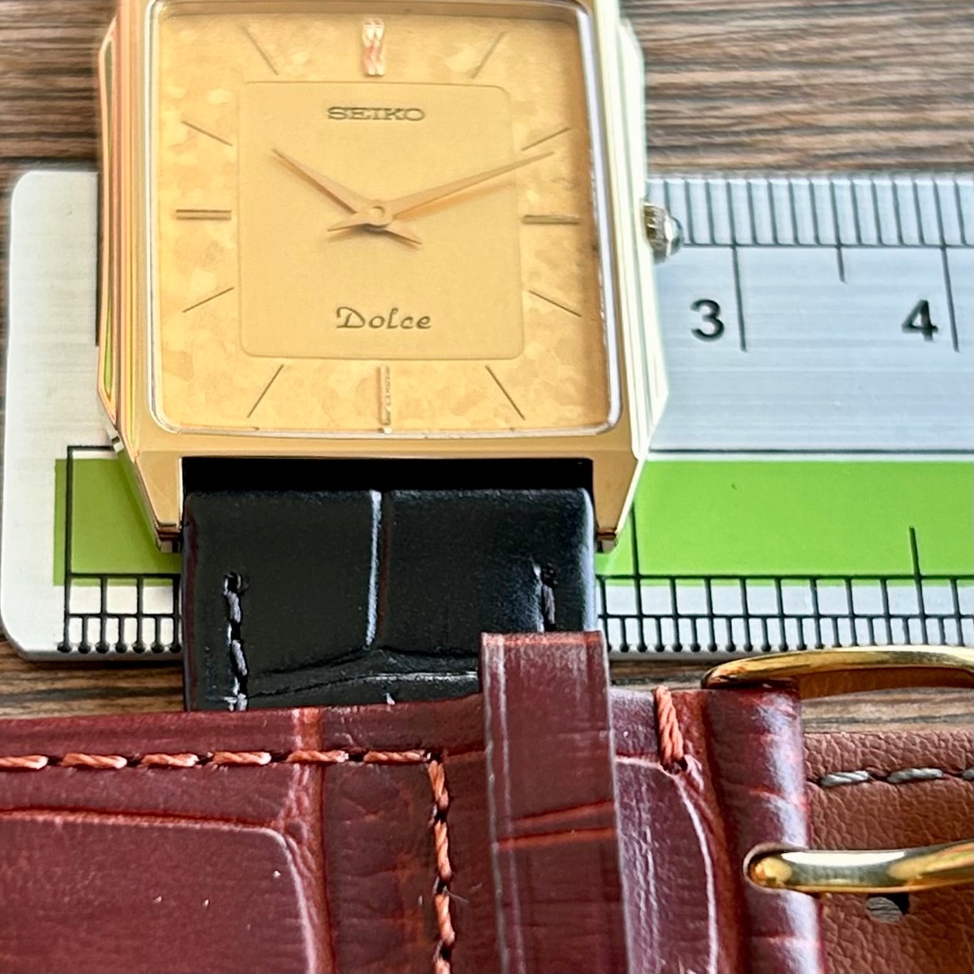Vintage Seiko Dolce 7740-5000 Quartz Gold Flake January 1987 UK VINTAGE WATCH LTD