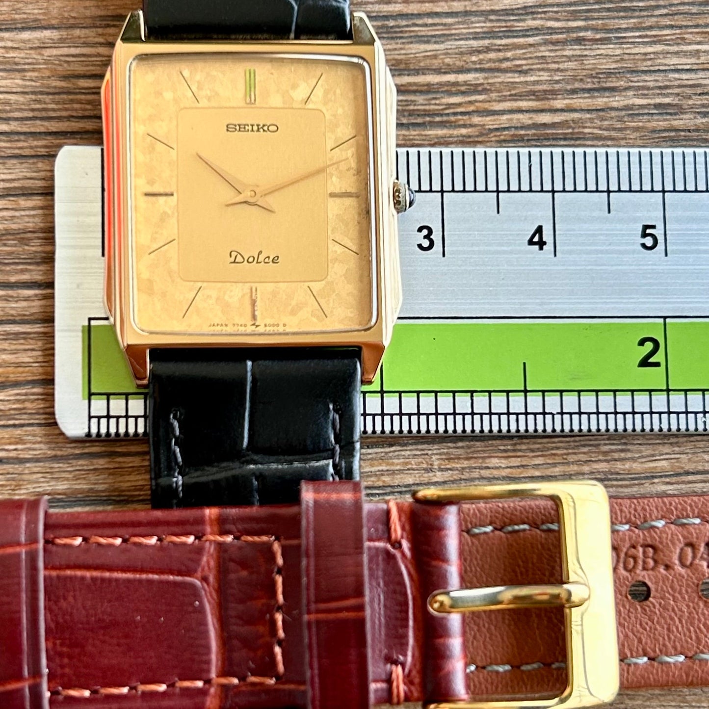 Vintage Seiko Dolce 7740-5000 Quartz Gold Flake January 1987 UK VINTAGE WATCH LTD