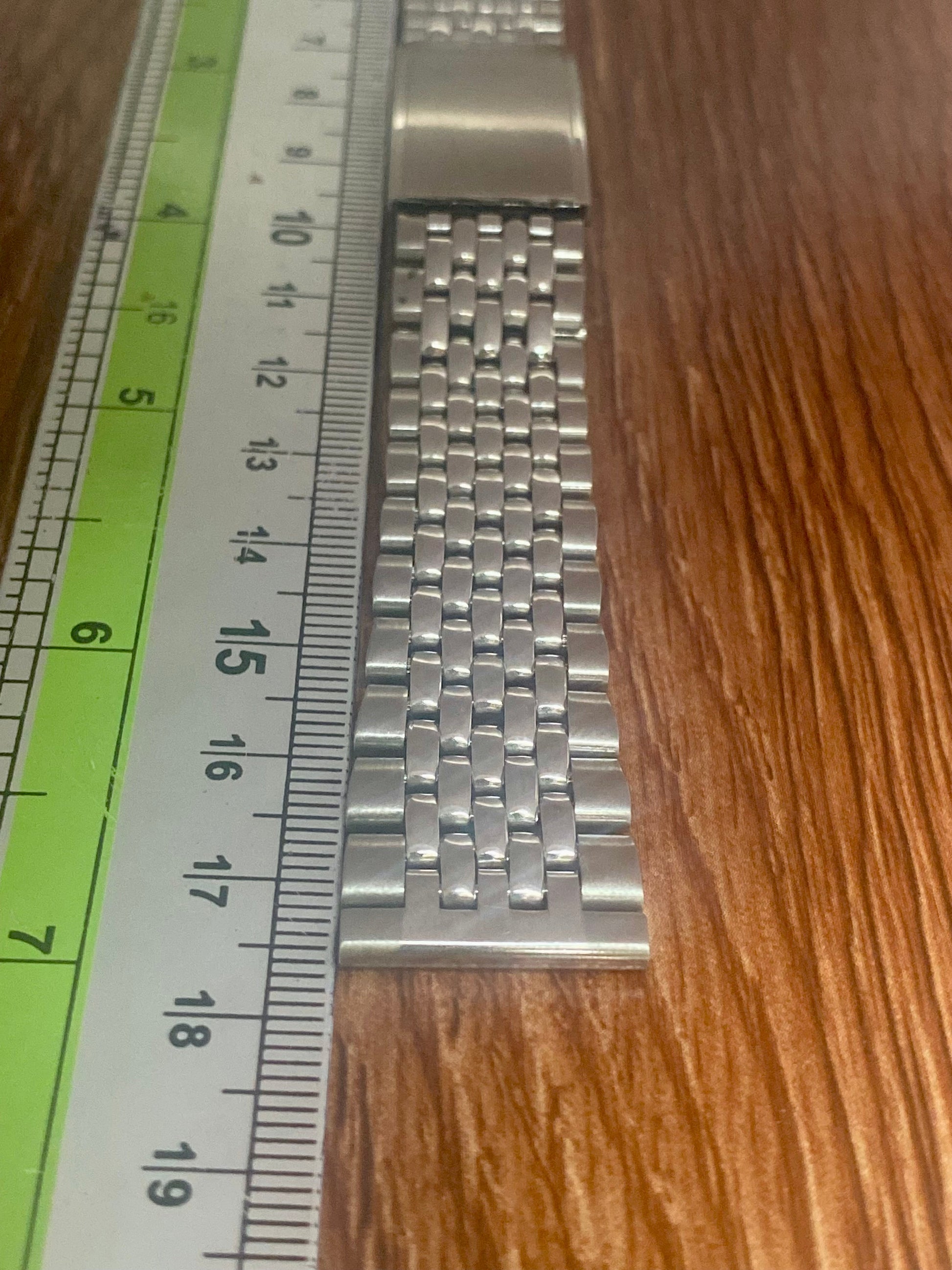 20mm Beads of Rice Watch Bracelet with Straight Ends UK VINTAGE WATCH LTD