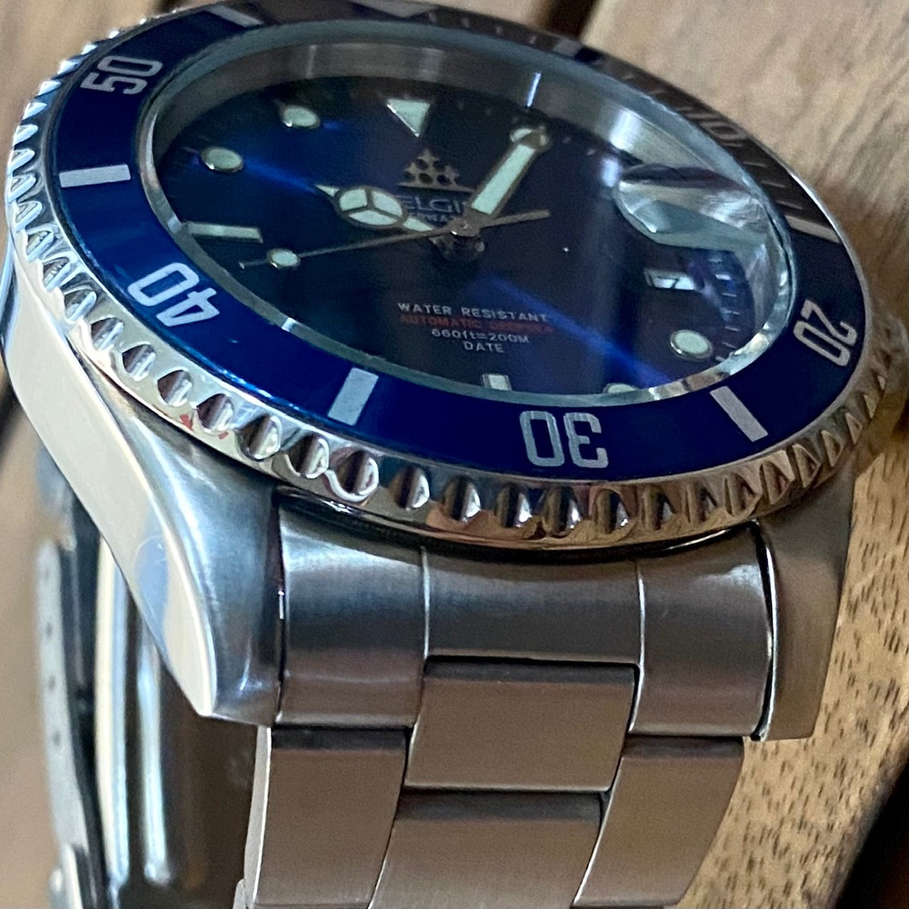 COMING SOON! SERVICED Vintage September 1990 Elgin Deep Sea International FL-531N-SL Blue Automatic Diving Watch - PRE-ORDER NOW!