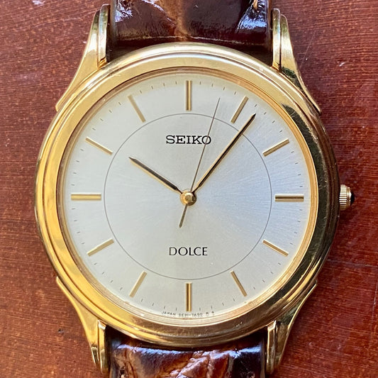 Vintage February 2000 Seiko Quartz Dolce 5E31-7A40 SGP 30 - Double Circle