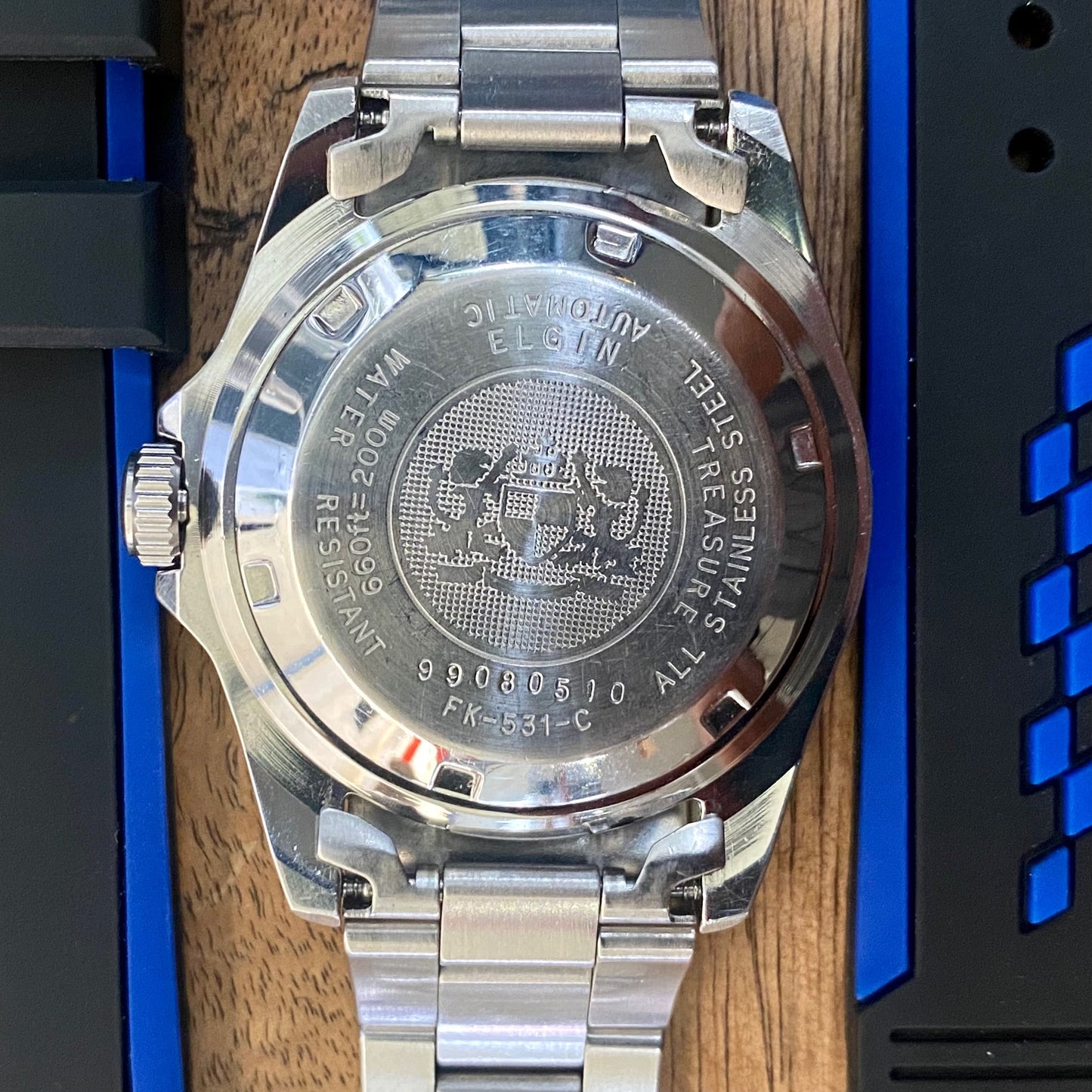 COMING SOON! SERVICED Vintage September 1990 Elgin Deep Sea International FL-531N-SL Blue Automatic Diving Watch - PRE-ORDER NOW!