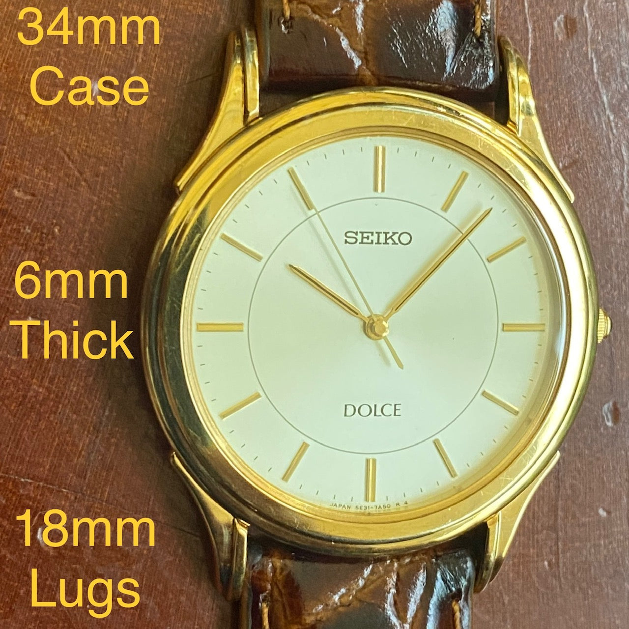 Vintage February 2000 Seiko Quartz Dolce 5E31-7A40 SGP 30 - Double Circle