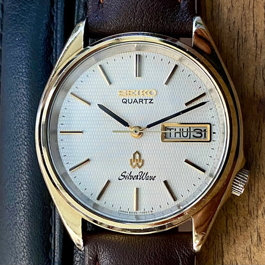 Vintage November 1981 Seiko Silverwave Quartz 8229-7050 - HGC Honeycomb Dial