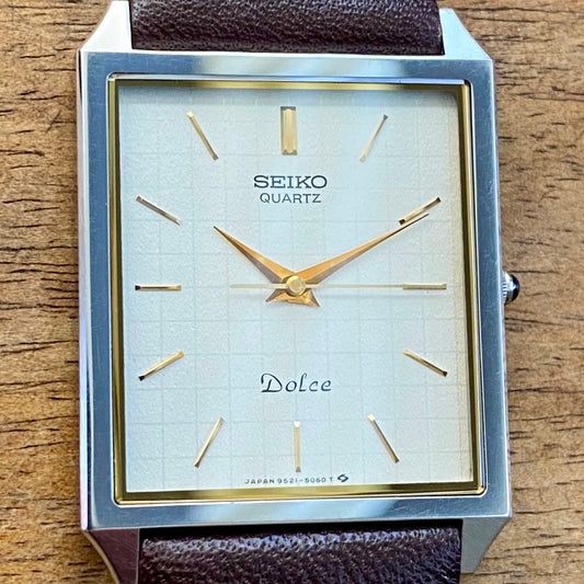 Vintage June 1985 SHA Seiko Dolce Tank Quartz 9521-5050 - Graph Dial