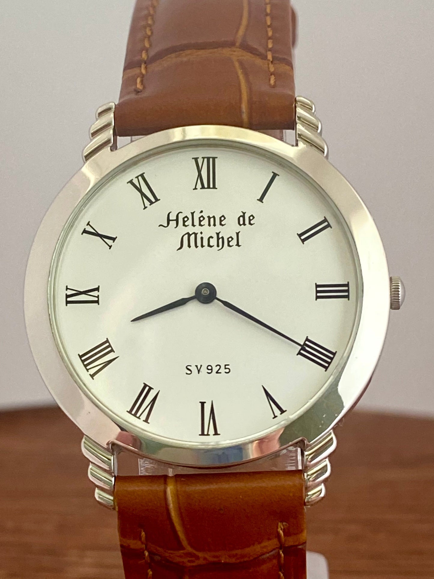 Helene de Michel SV 925 Sterling Silver 1980s Quartz - Roman Numerals UK VINTAGE WATCH LTD