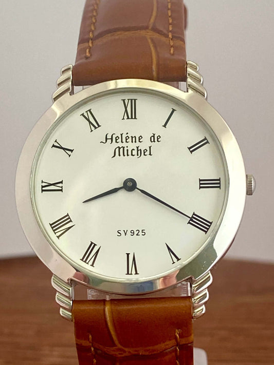 Helene de Michel SV 925 Sterling Silver 1980s Quartz - Roman Numerals UK VINTAGE WATCH LTD