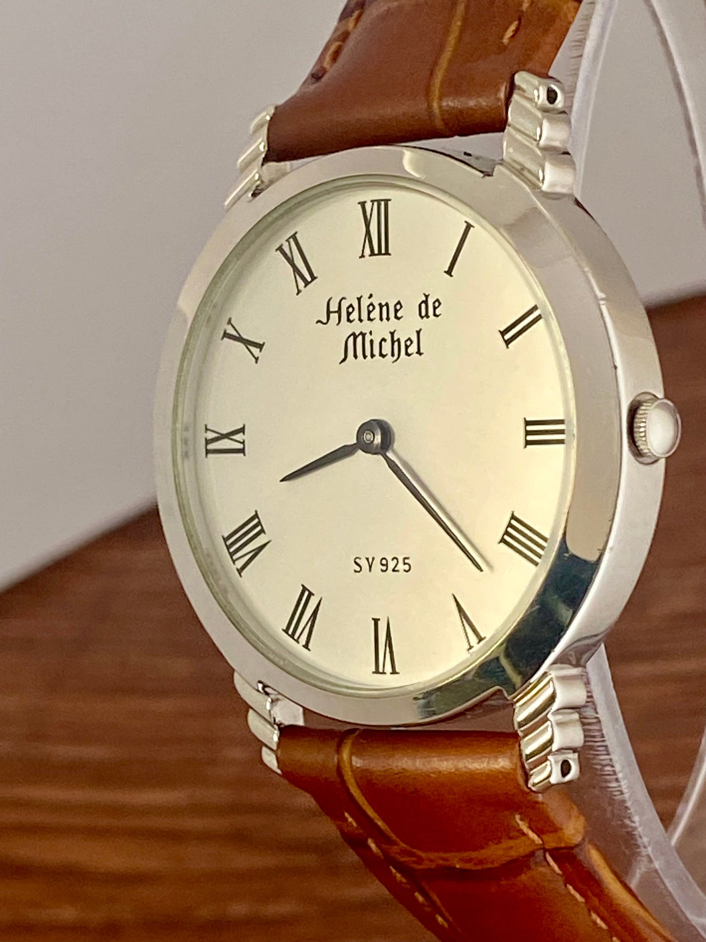 Helene de Michel SV 925 Sterling Silver 1980s Quartz - Roman Numerals UK VINTAGE WATCH LTD