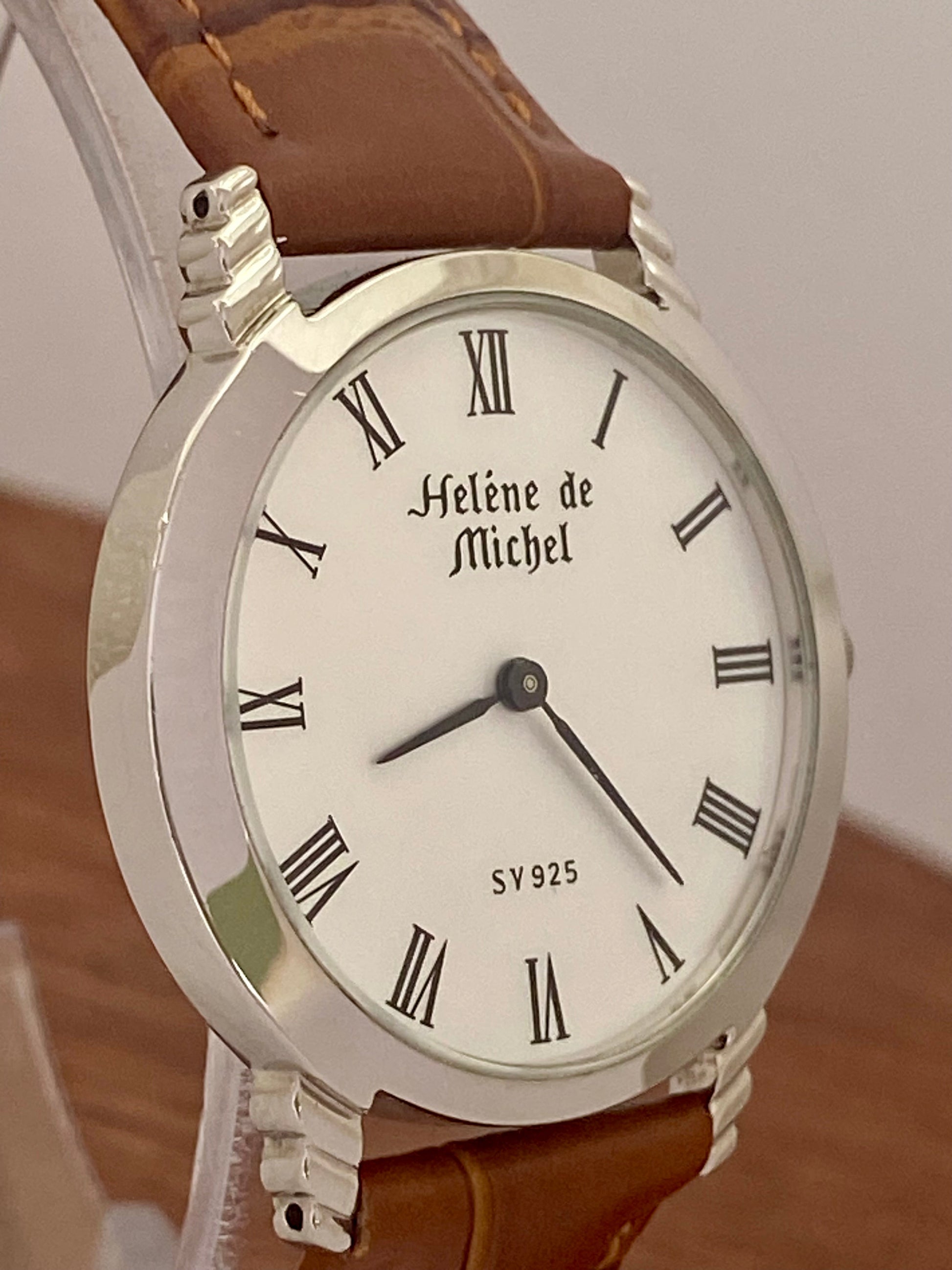 Helene de Michel SV 925 Sterling Silver 1980s Quartz - Roman Numerals UK VINTAGE WATCH LTD