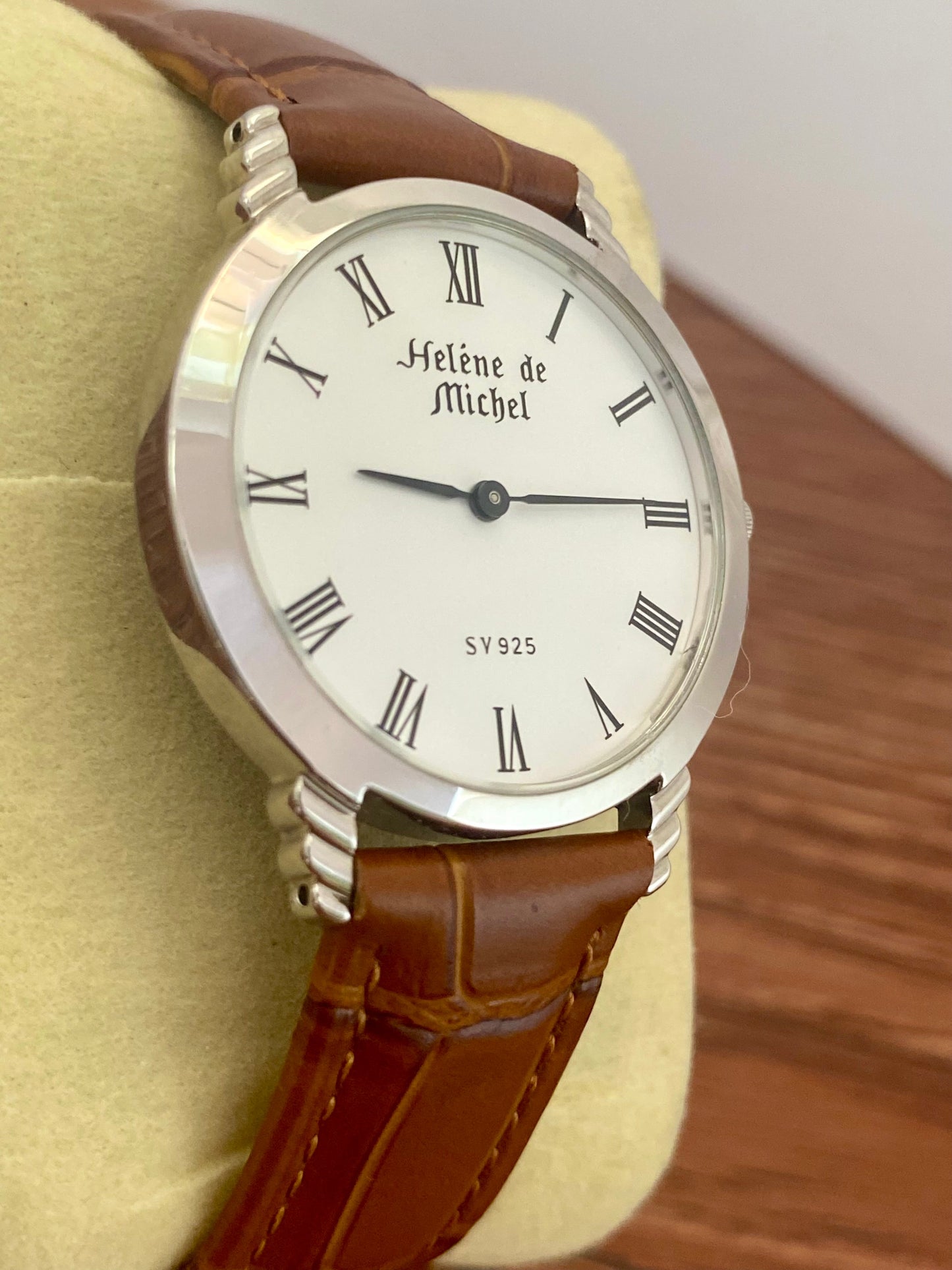 Helene de Michel SV 925 Sterling Silver 1980s Quartz - Roman Numerals UK VINTAGE WATCH LTD