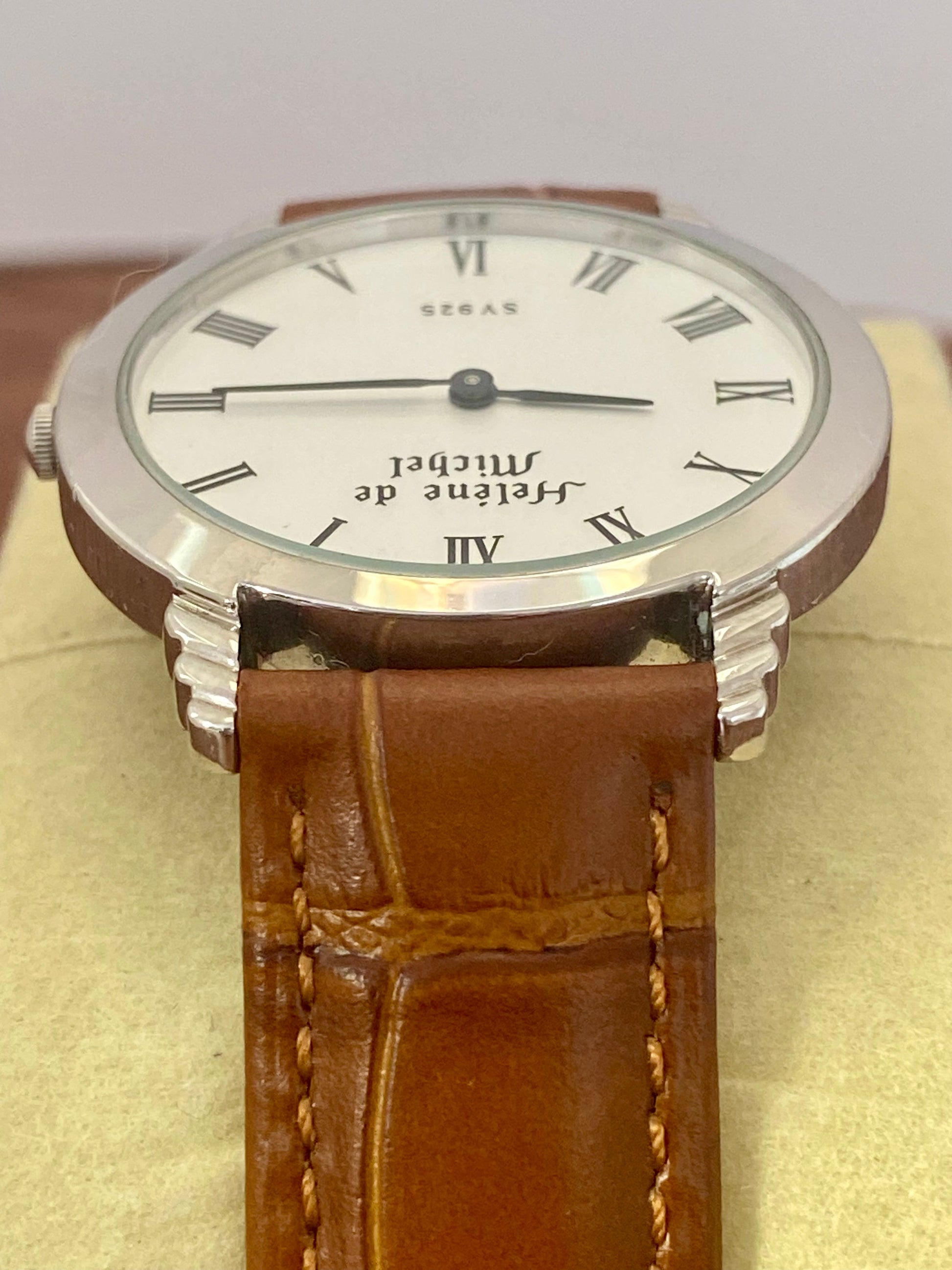 Helene de Michel SV 925 Sterling Silver 1980s Quartz - Roman Numerals UK VINTAGE WATCH LTD