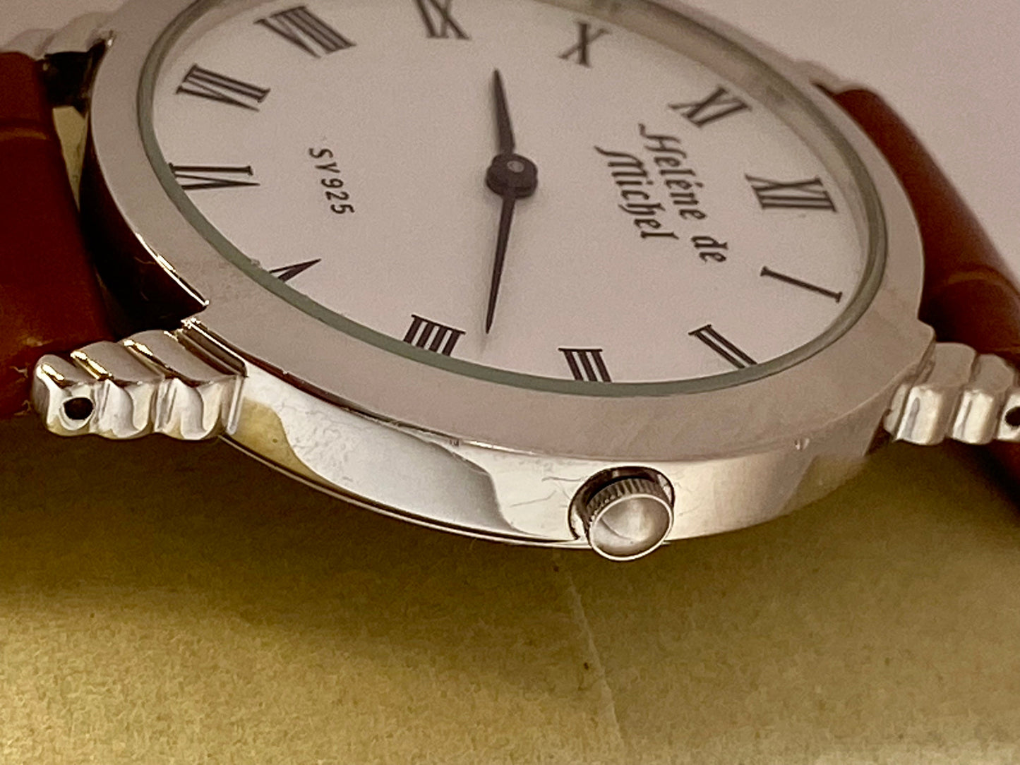 Helene de Michel SV 925 Sterling Silver 1980s Quartz - Roman Numerals UK VINTAGE WATCH LTD