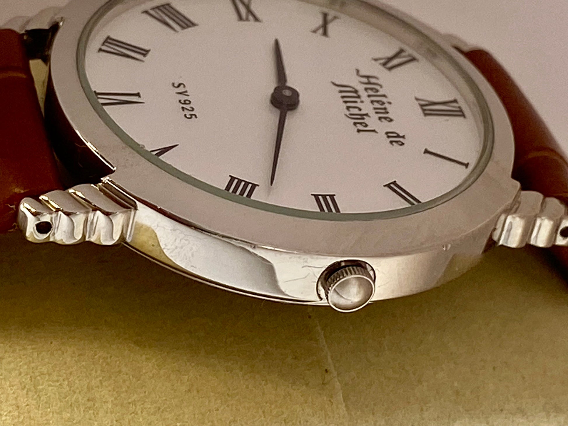 Helene de Michel SV 925 Sterling Silver 1980s Quartz - Roman Numerals UK VINTAGE WATCH LTD