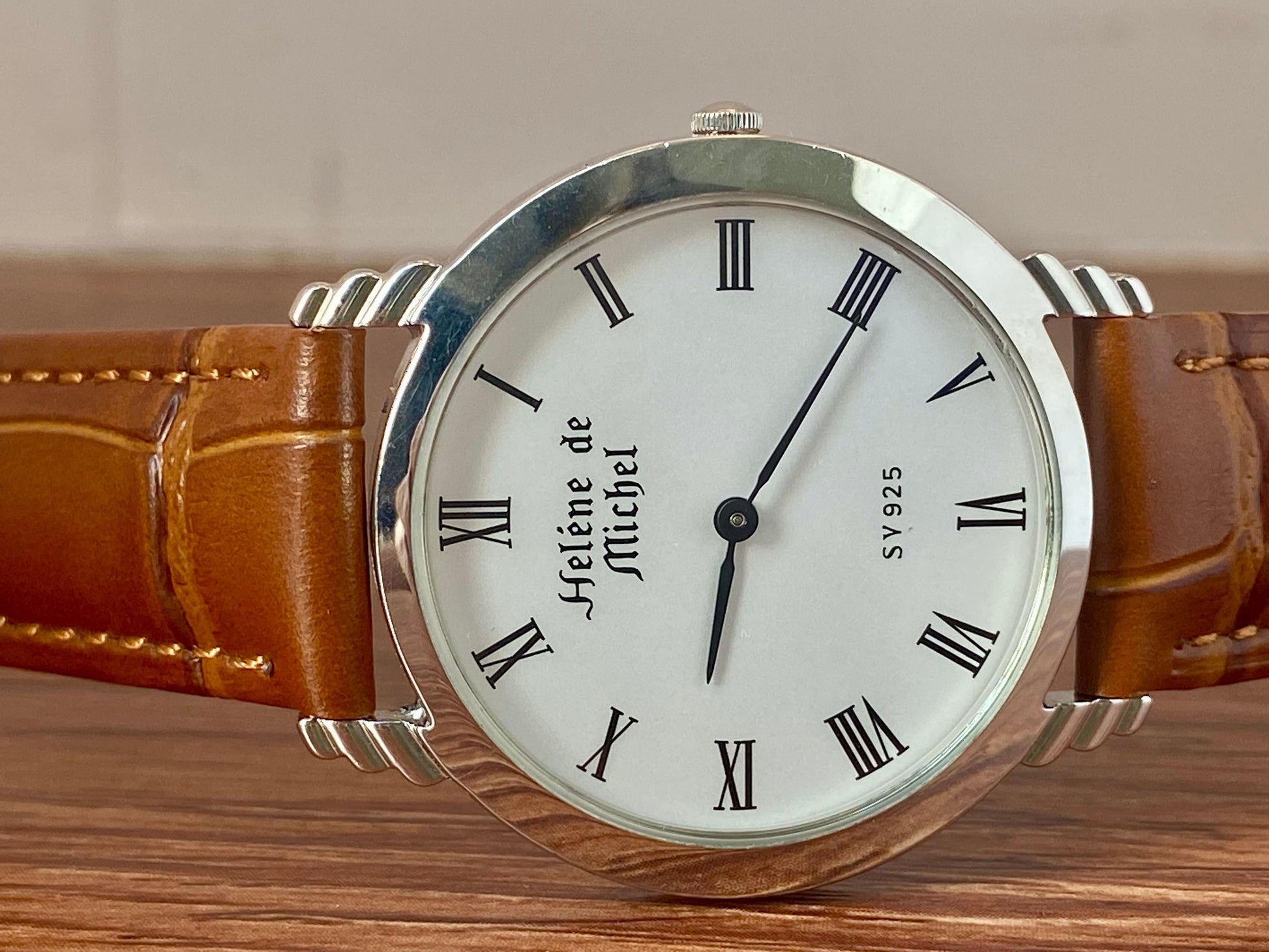 Helene de Michel SV 925 Sterling Silver 1980s Quartz - Roman Numerals UK VINTAGE WATCH LTD