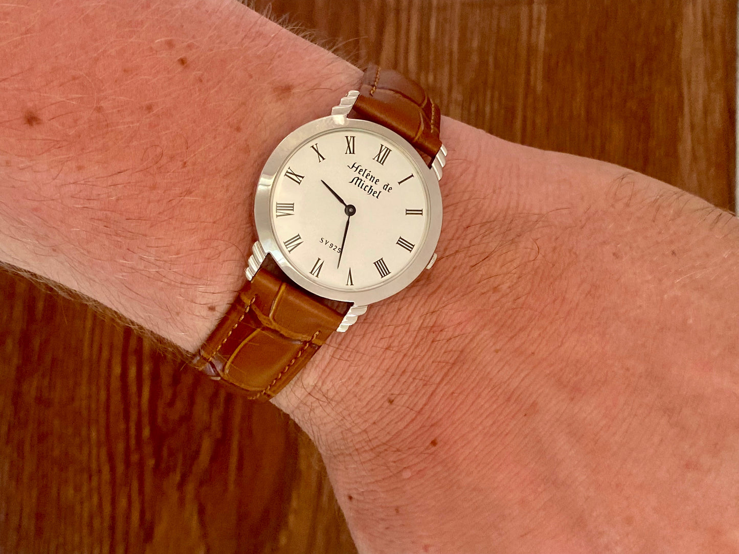 Helene de Michel SV 925 Sterling Silver 1980s Quartz - Roman Numerals UK VINTAGE WATCH LTD