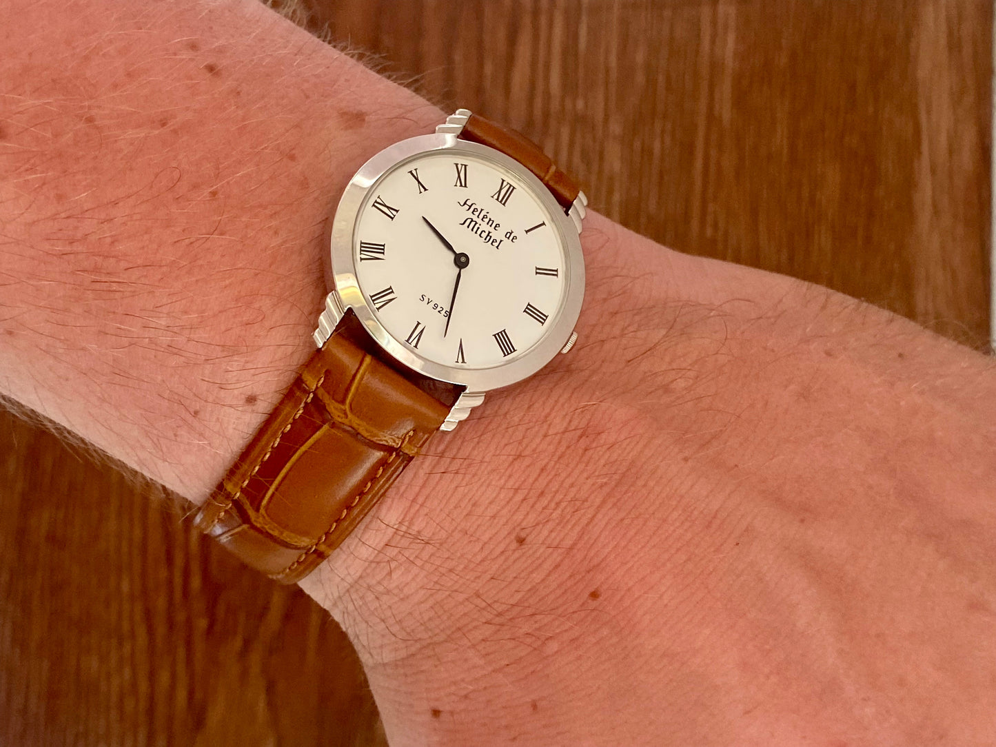 Helene de Michel SV 925 Sterling Silver 1980s Quartz - Roman Numerals UK VINTAGE WATCH LTD