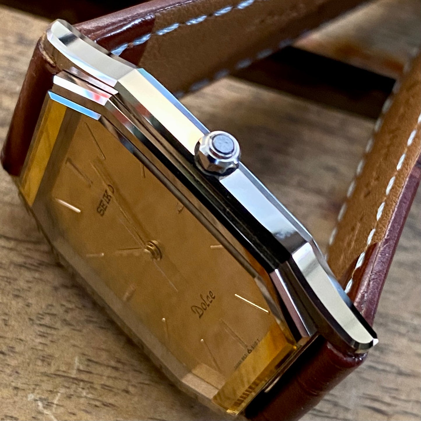 Vintage August 1985 Seiko Dolce Tank 9531-5090 Tungsten Carbide - Minty