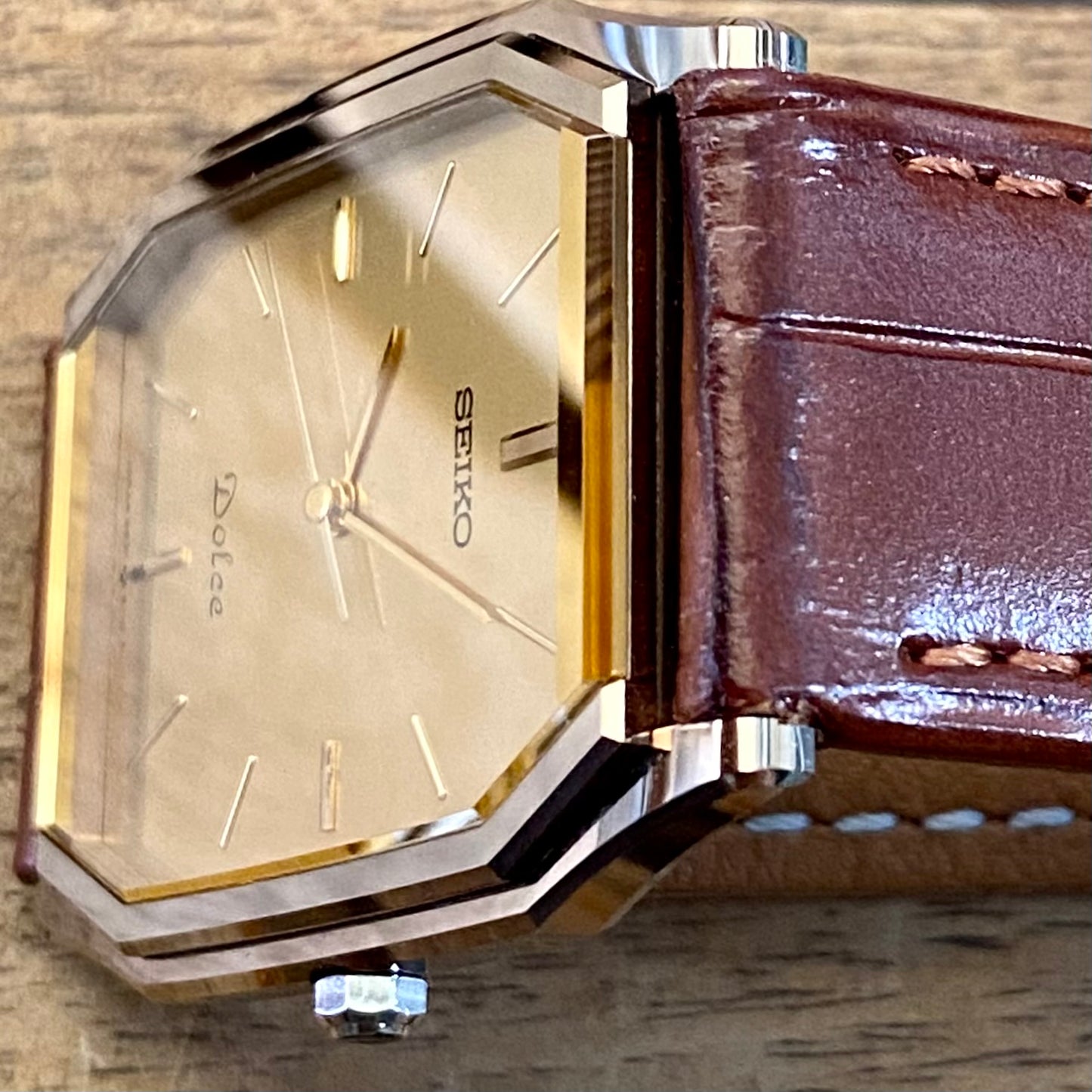 Vintage August 1985 Seiko Dolce Tank 9531-5090 Tungsten Carbide - Minty