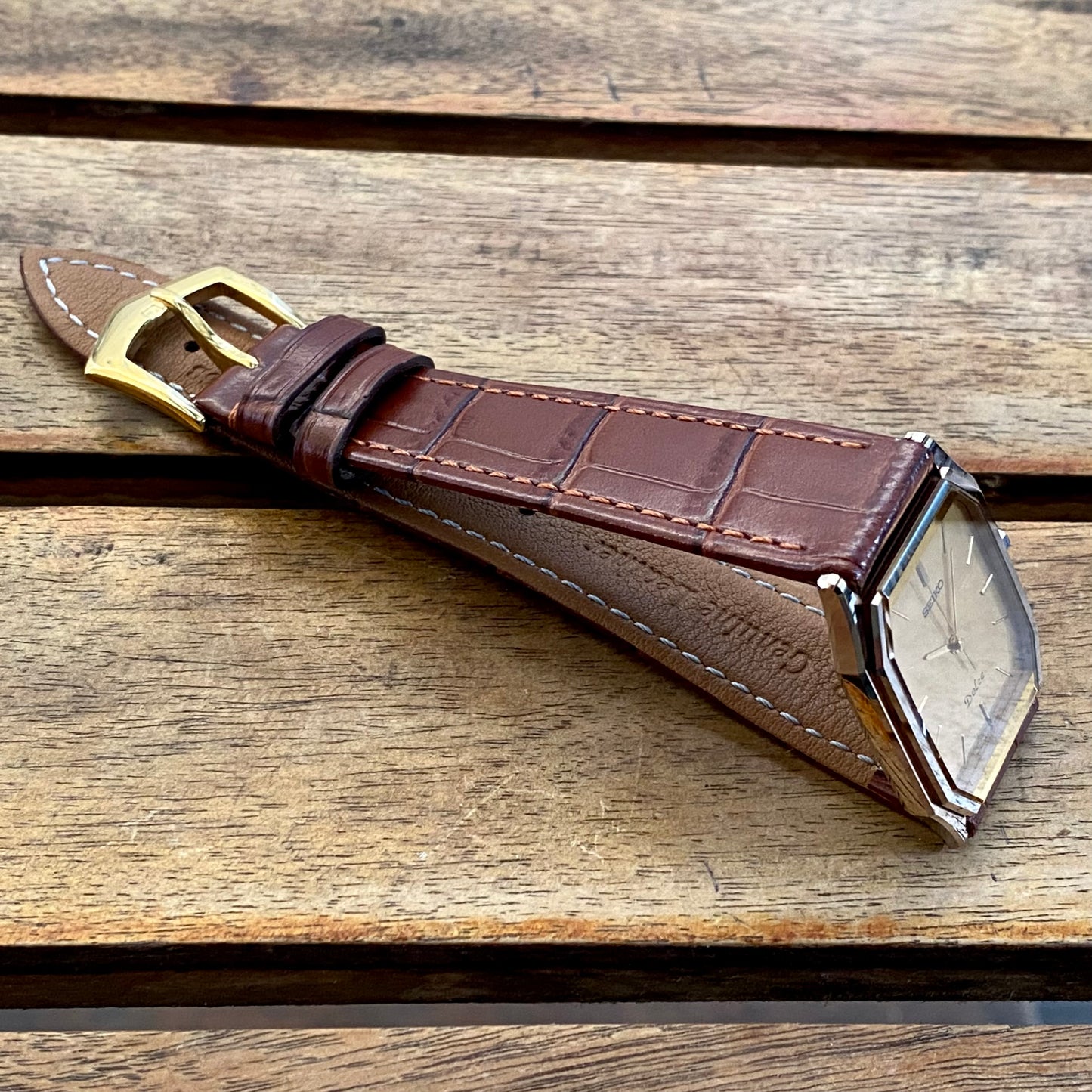 Vintage August 1985 Seiko Dolce Tank 9531-5090 Tungsten Carbide - Minty