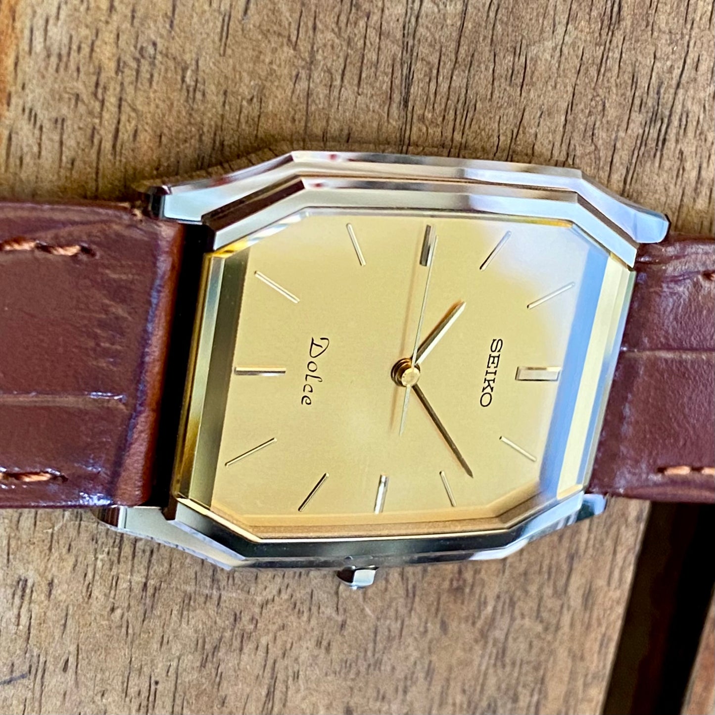 Vintage August 1985 Seiko Dolce Tank 9531-5090 Tungsten Carbide - Minty