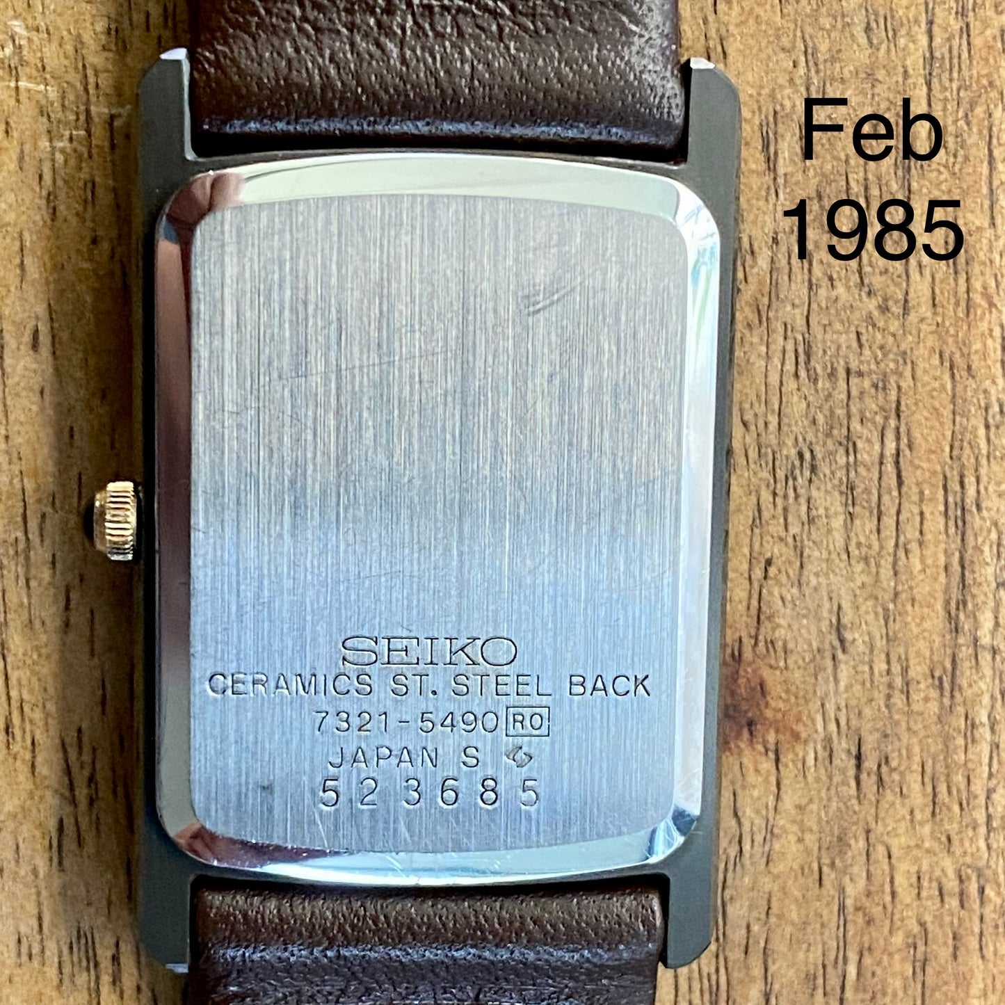 Mint Condition Vintage February 1985 Seiko Dolce Quartz Tank 7321-5490   Ceramics