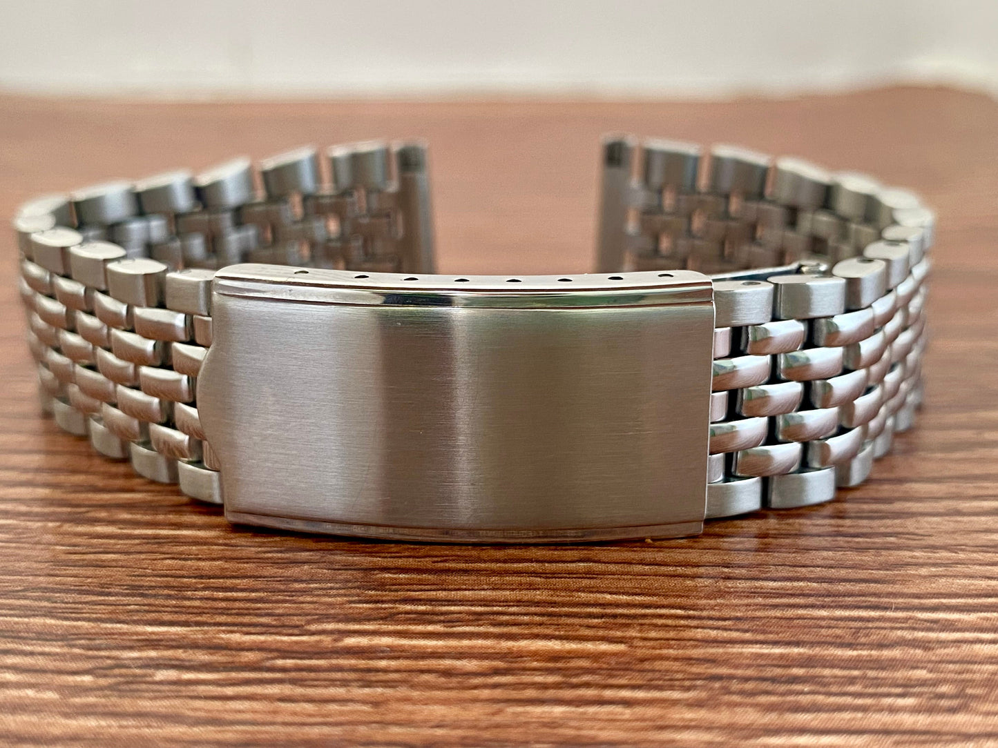 19mm Beads of Rice Watch Bracelet with Straight Ends UK VINTAGE WATCH LTD