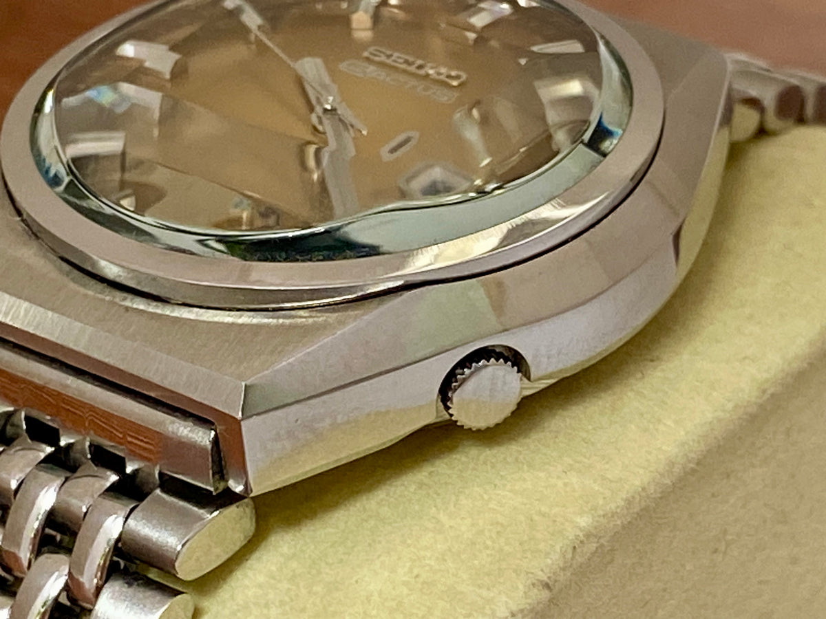 Vintage Seiko 5 Actus 6106-8760 SS SERVICED Amber Dial, August 1975