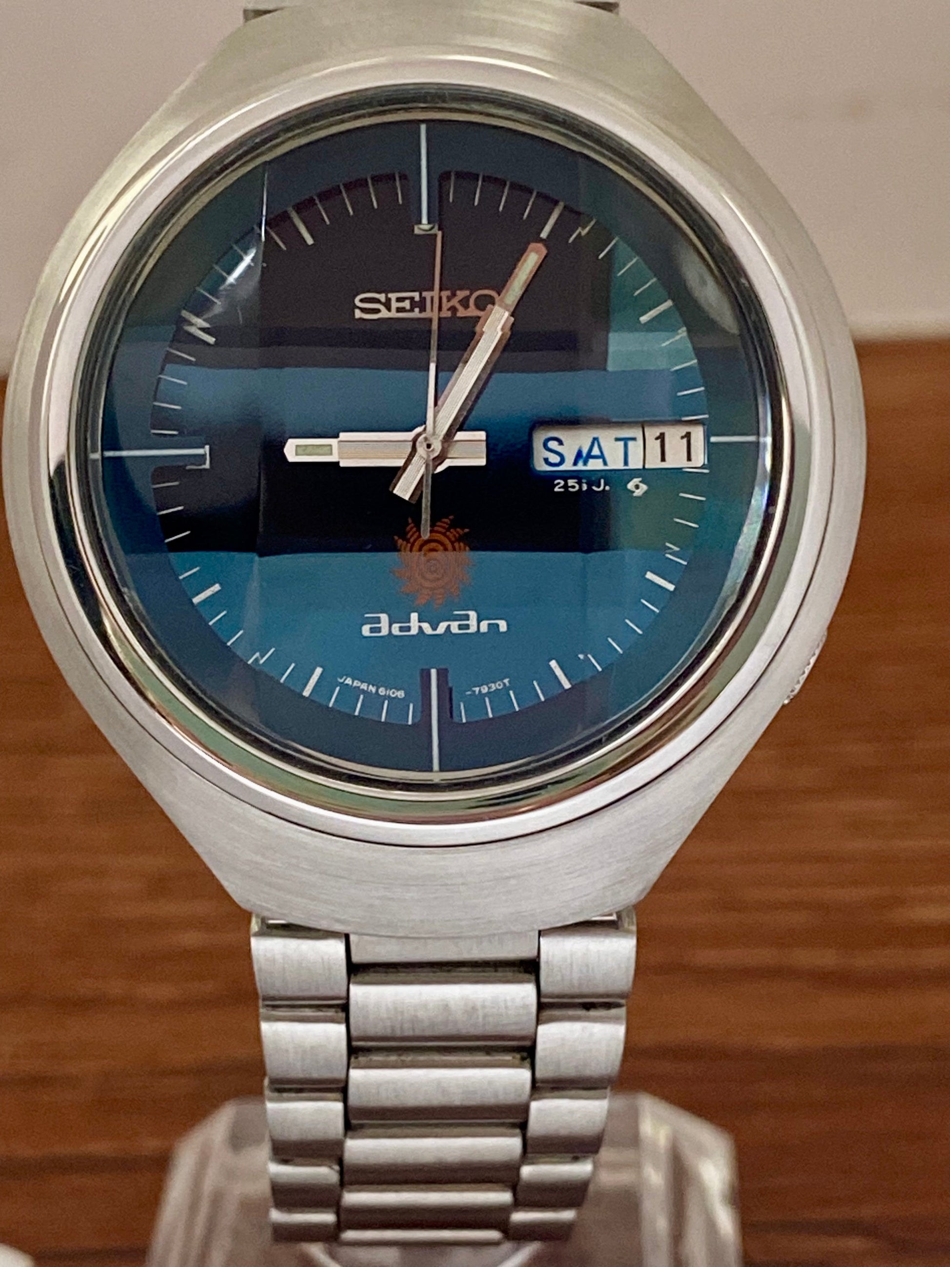 Rare Seiko Advan 6106-7680 Ocean Blue Dial, SERVICED Auto, May 1973 UK VINTAGE WATCH LTD