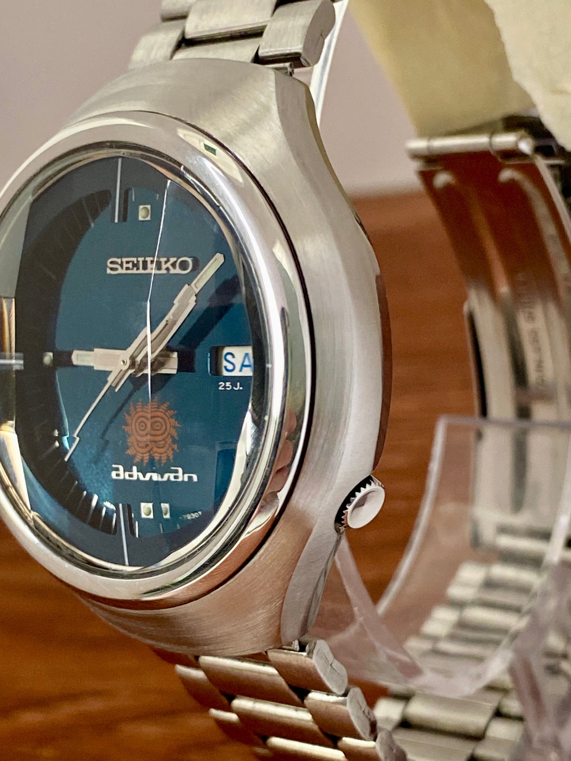 Rare Seiko Advan 6106-7680 Ocean Blue Dial, SERVICED Auto, May 1973 UK VINTAGE WATCH LTD