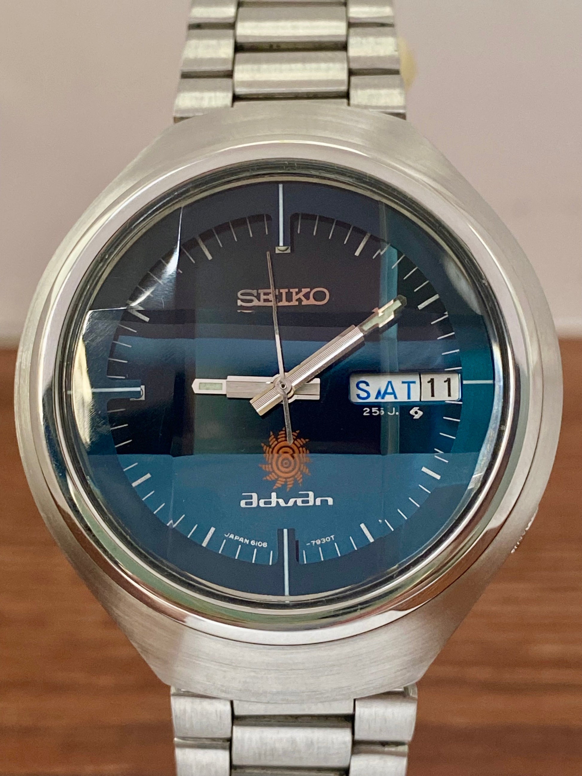 Rare Seiko Advan 6106-7680 Ocean Blue Dial, SERVICED Auto, May 1973 UK VINTAGE WATCH LTD