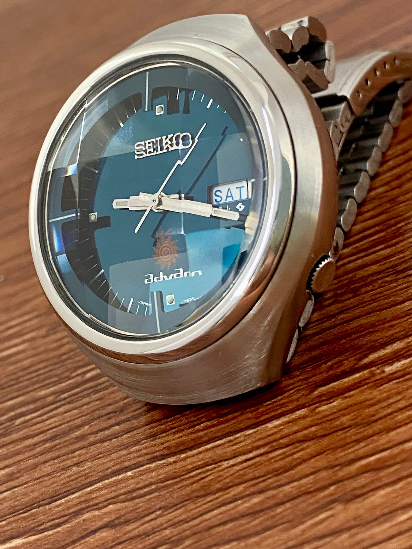 Rare Seiko Advan 6106-7680 Ocean Blue Dial, SERVICED Auto, May 1973 UK VINTAGE WATCH LTD